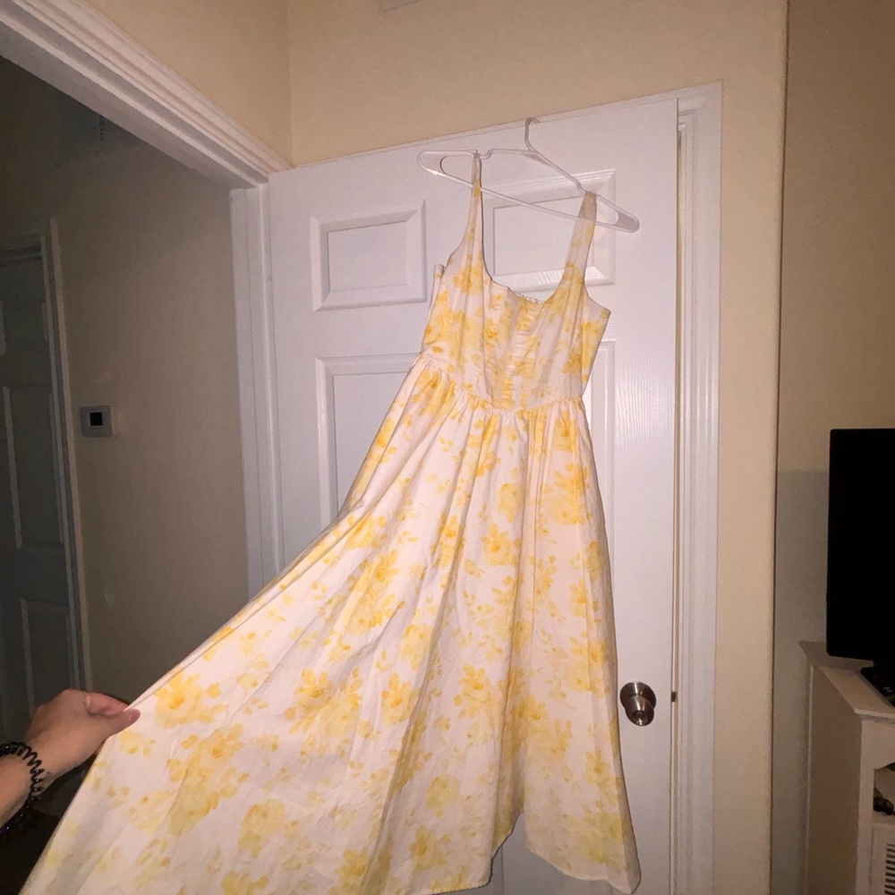 Yellow mid length dress